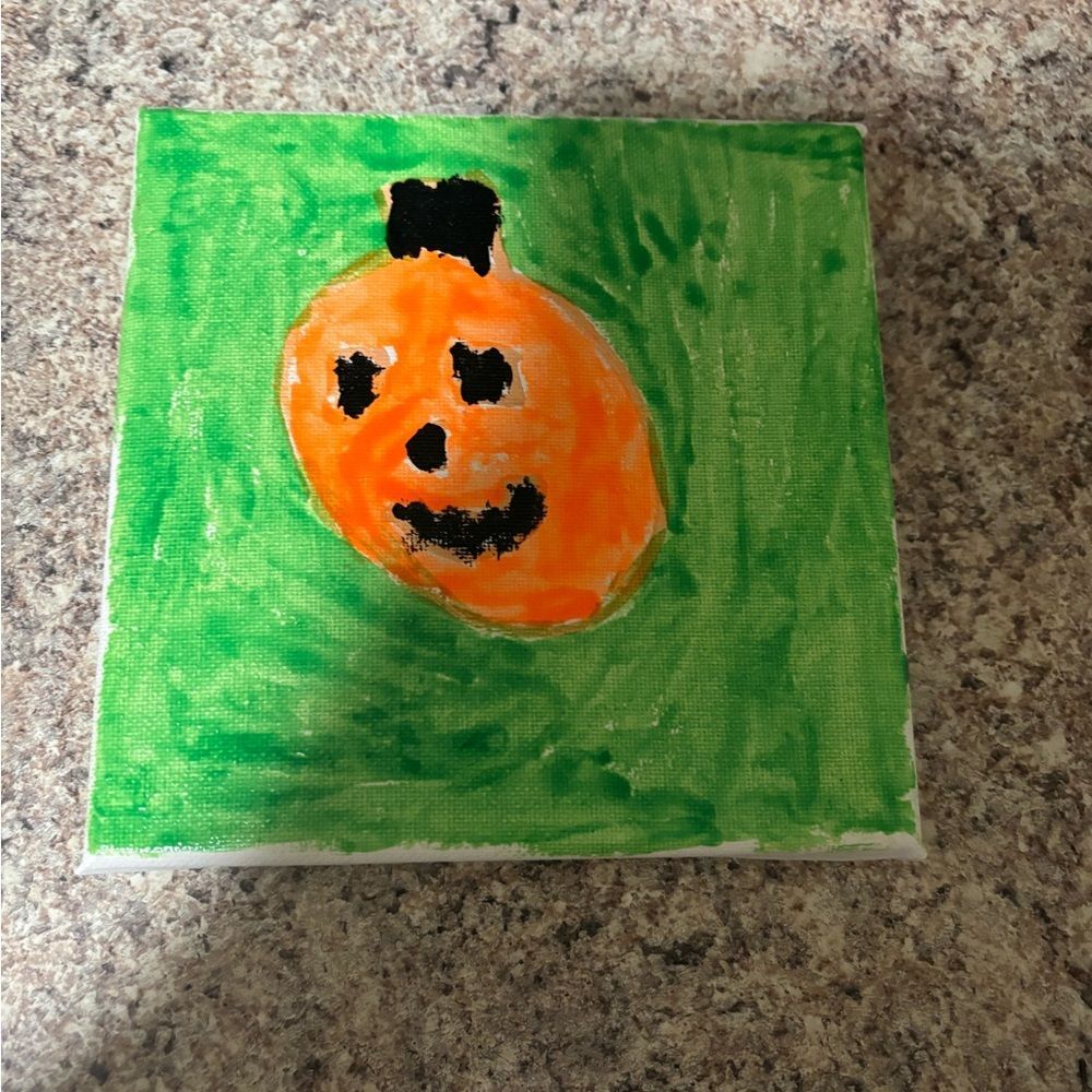 Hand-Painted Pumpkin Canvas Art